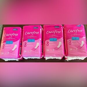 Carefree Extra Long Unscented Panty Liner Bundle Of 4 Packages Of 36 Liners Each